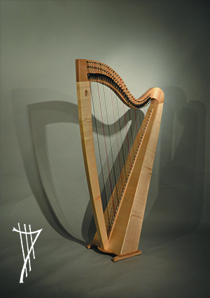 Harfe Riona in Ahorn, Dentler Harfen
