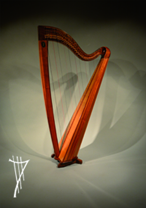 große Harfe Riona in Nussbaum, Dentler Harfen