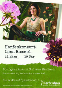 Konzertplakat Lena Rummel, Harfe in Haslach